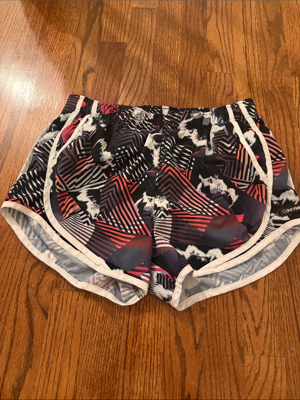 Calvin Klein Black, Pink and Navy Geometric Athletic Shorts